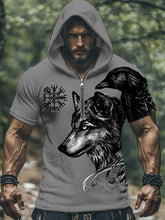 Herren Vintage Viking Kapuzen T-Shirt